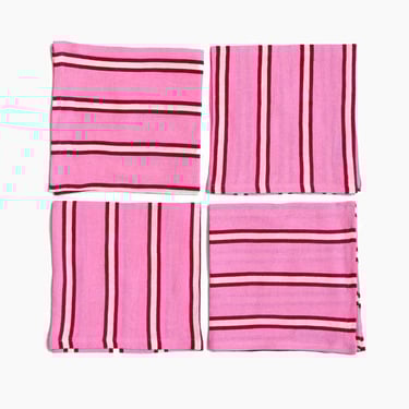 Raspberry Stripe Napkin Set