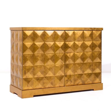 Barbara Barry for Baker Mid Century Gold Leaf Cabinet Credenza - mcm 