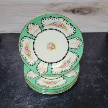 1920s Porcelain Bread Plates - Noritake Handpainted Japan - Set of 5 