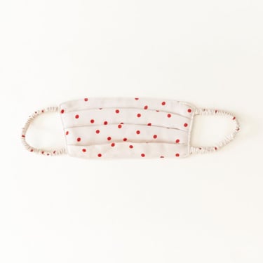 BETWEEN TEN Pleated Face Mask - Ivory Polka Dot