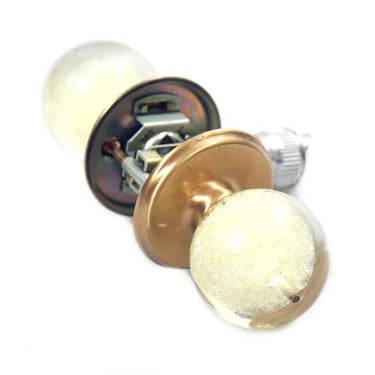 Vintage Glass Controlled Bubble Door Knob Set