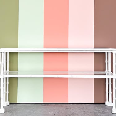 Tri Leg Faux Bamboo Console