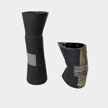Ceramic Vessel: Segmented Whole Series - Black - by Allyn Davis