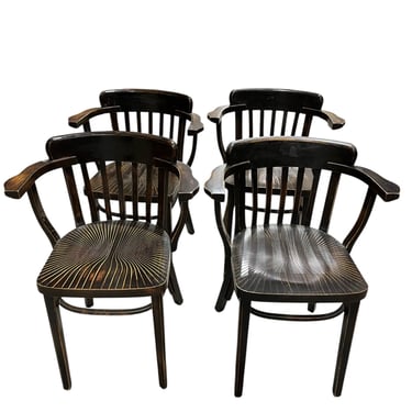 Set of (4) Danish Ebonized Wood Dining Chairs