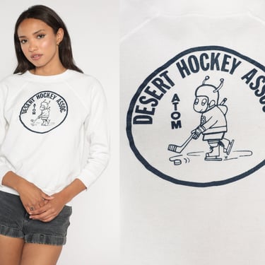 Hockey Sweatshirt Desert Hockey Association Shirt 80s Graphic Shirt Arizona Atom Sports Raglan Sleeve Pullover Jumper Vintage Small S 