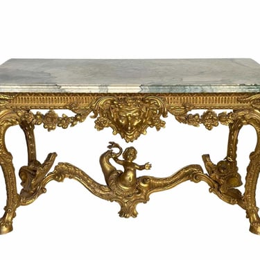 Late 19th Century English Giltwood Console Table w/Marble Top