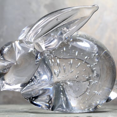 Glass Bunny Paperweight | Blown Glass Rabbit | Easter Bunny Paper Weight 