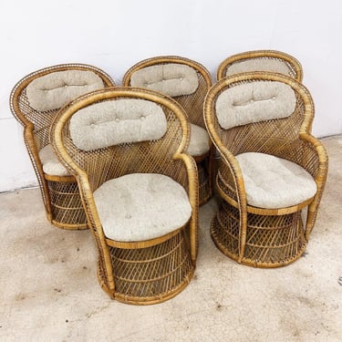 Buri Rattan Barrel Chairs (x5) *MESSAGE US for shipping quote* 