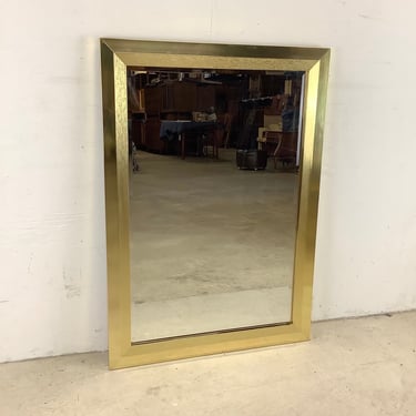 Vintage Modern Brass Frame Mirror 