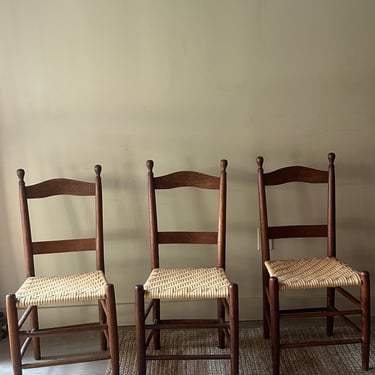 Woven seat chairs. Sold individually.