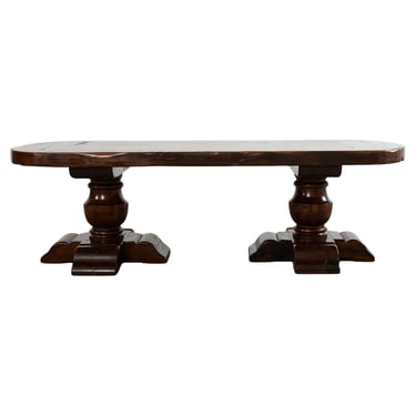 Country French Provincial Oak Farmhouse Double Pedestal Dining Table