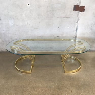 Gold Hollywood Regency Style Coffee Table