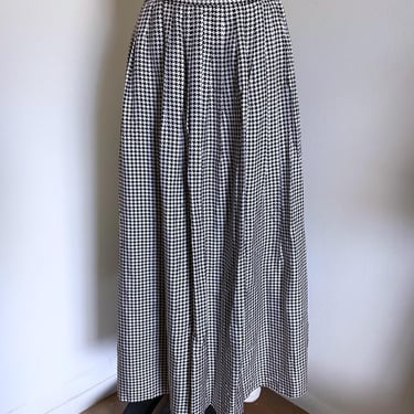 Vintage Silk Hounds tooth Skirt, High Waisted, 28