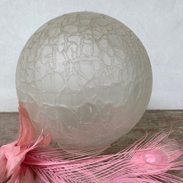 Mid Century Modern Frosted Crackle Globe Fixture, Orb, Ball, Hanging Pendant Light Globe Replacement, 8
