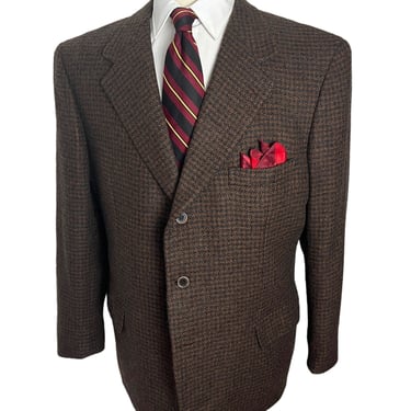 Vintage BRIONI Cashmere Sport Coat ~ size 44 to 46 R ~ blazer / jacket ~ Made in Italy ~ Houndstooth 