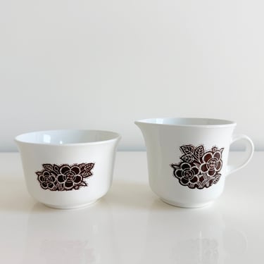 Batik Corelle Livingware Sugar & Creamer by Corning USA Vintage 1970s 