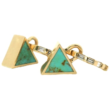 3-In-1 Reversible Giza Earrings - Black Jade & Two Tone Turquoise