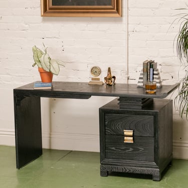 Brown Saltman Desk Ebonized