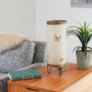 Cylindrical Butterfly Table Lamp