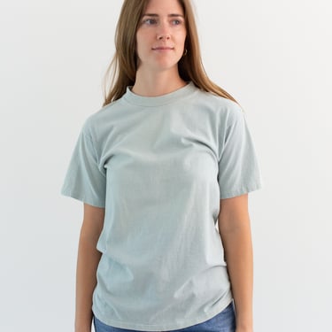 Vintage 80s Light Blue Tee Shirt | Made in USA | XS S | 
