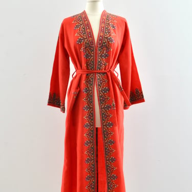 1940s 40's Embroidered Robe / xs small