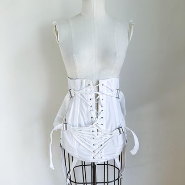 Vintage 1980s Fan Lacing Corset Body Shaper / Waist Trainer / Lingerie 