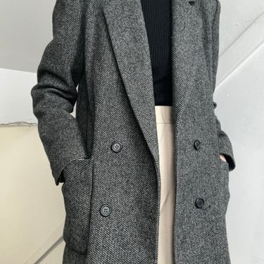 Vintage grey wool minimalist overcoat 
