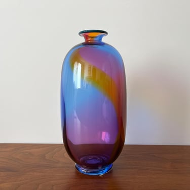 Transjö Hytta Swedish Art Glass Vase by Wolff Ritzman and Carlsson (WRC) 