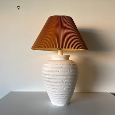 Vintage Organic Ribbed Texture Plaster Table Lamp 