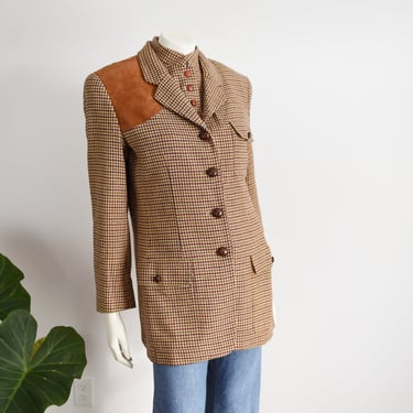 90s Houndstooth Blazer and Vest - S 