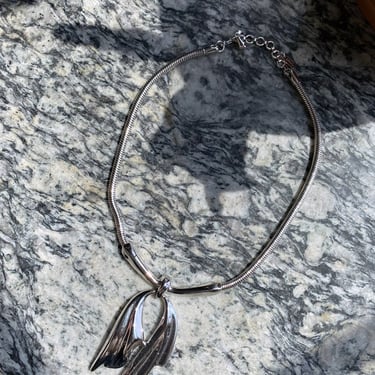 Vintage Silver Bow Choker, Costume Jewelry, Monet 