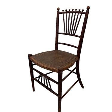 Free Shipping Within Continental US -  Antique Rattan Ballroom Chair 