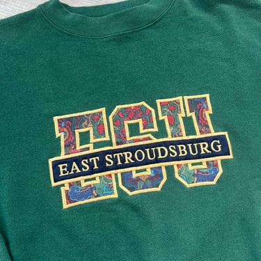 Vintage East Stroudsburg University Embroidered Crewneck Sweatshirt