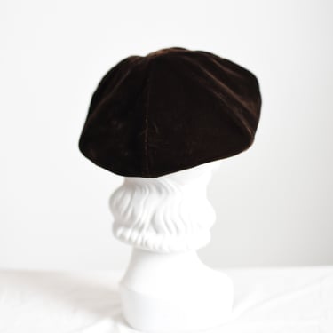 Brown Velvet Beret 