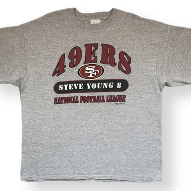 Vintage 90s San Francisco 49ers Steve Young Double Sided NFL Jersey T-Shirt Size XL/XXL 