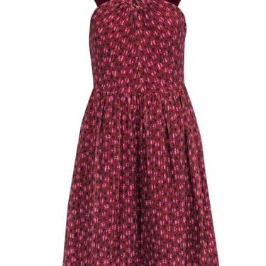 Kate Spade - Tan w/ Pink &amp; Black Floral Print Dress Sz 4