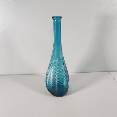 Vintage Mid Century Blue Italian Glass Vase 15