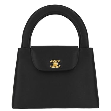 Chanel 1997-1999 Black Satin Handbag