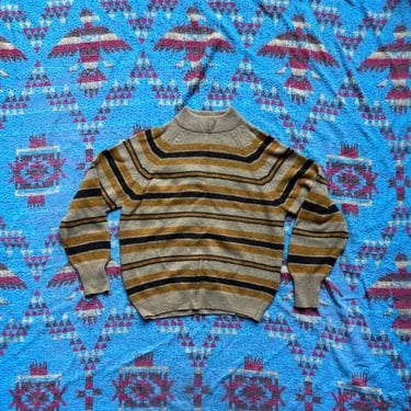 Vintage 70s Sears Kings Road Shetland Wool Crewneck Sweater 
