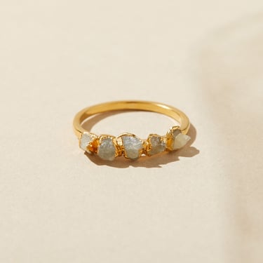 white sapphire engagement ring, raw sapphire september birthstone ring, raw gemstone ring, natural white sapphire band, delicate stone ring 