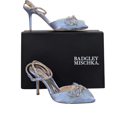 Badgley Mischka - Light Blue "Sacred Embellished" Ankle Strap Pumps Sz 8