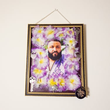 Dj Khaled Keys to Success One of a Kind Mixed Media Hanging Wall Collage 