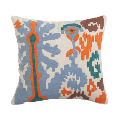 Cotton Slub Ikat Motif Pillow