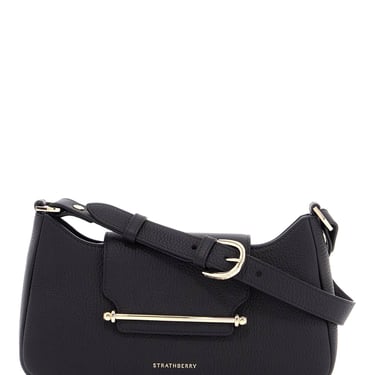 Strathberry Black Calfskin Multrees Omni Bag With Zip And Gold Decorative Bar Women