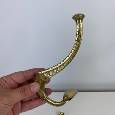 Brass Elephant Hook, Wall mounted Brass Hook, Beautiful detailed punch out vintage wall hook, set of brass wall hooks, coat hooks 