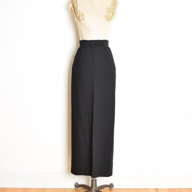 vintage 90s skirt black wool Henri Bendel high waisted simple long maxi modest S clothing 