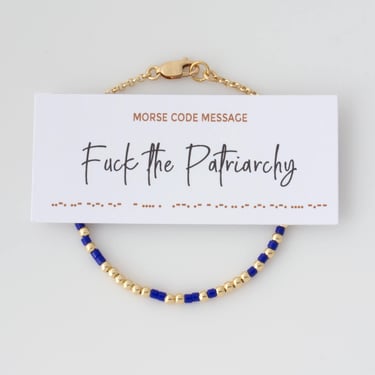 Fuck The Patriarchy Morse Code Bracelet, Bead Bracelet with Hidden Message, Layering Bracelet, Birthday Gift for Her 