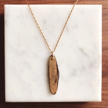 Victorian Gold-Filled Penknife Necklace 