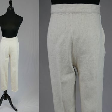 90s Oatmeal Stretch Cigarette Pants - 29