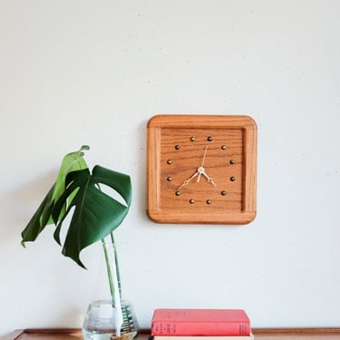 Wood and Brass Wall clock Battery operated 